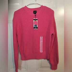 GAP Women’s Textured Knit Sweater NWT Size S Vibrant Pink 100% Cotton